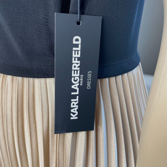 KARL LAGERFELD Pleated Cut Out Dress NWT Sz Sm - Picture 7 of 12